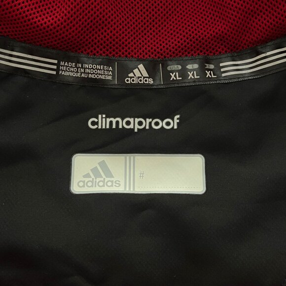 Adidas ClimaProof NC State University Zip Windbreaker Jacket XL Hood Black Red - Picture 6 of 14